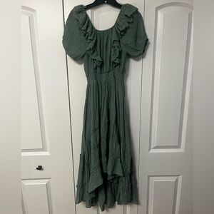 Mia Joy Forest Green High Low Dress